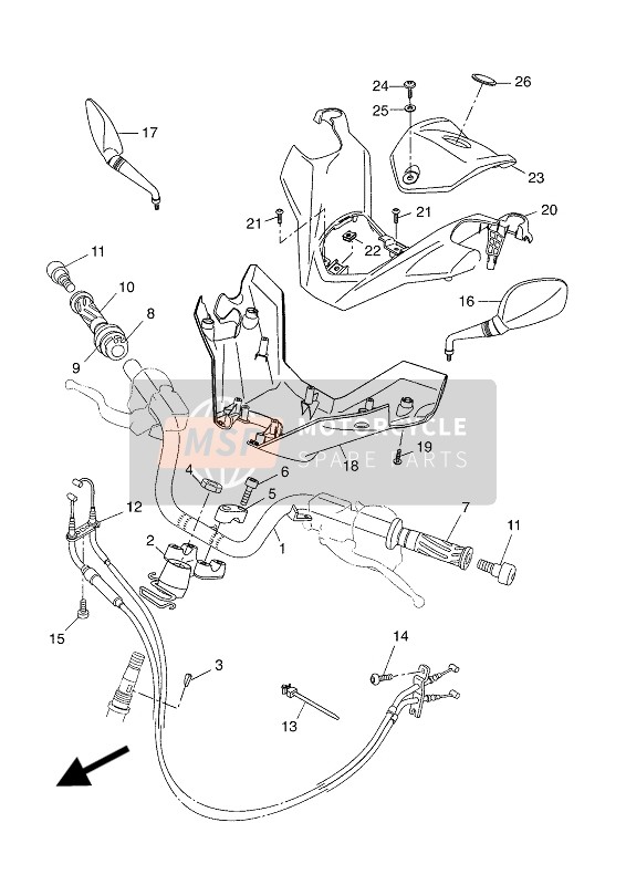 Yamaha X-MAX 400 ABS 2017 Manija de dirección & Cable para un 2017 Yamaha X-MAX 400 ABS